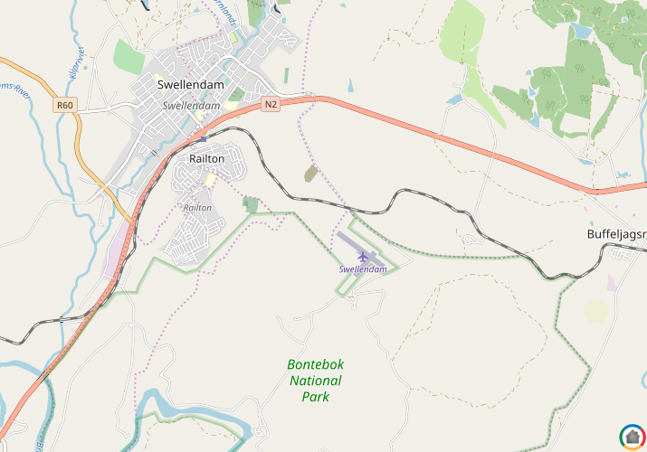 Map location of Swellendam
